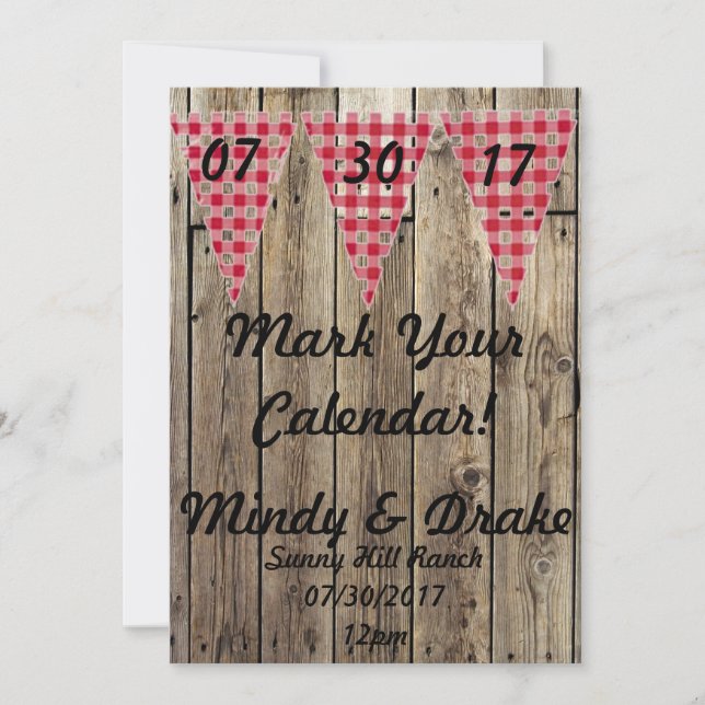 Country Theme Mark Your Calendar Announcement (Front)