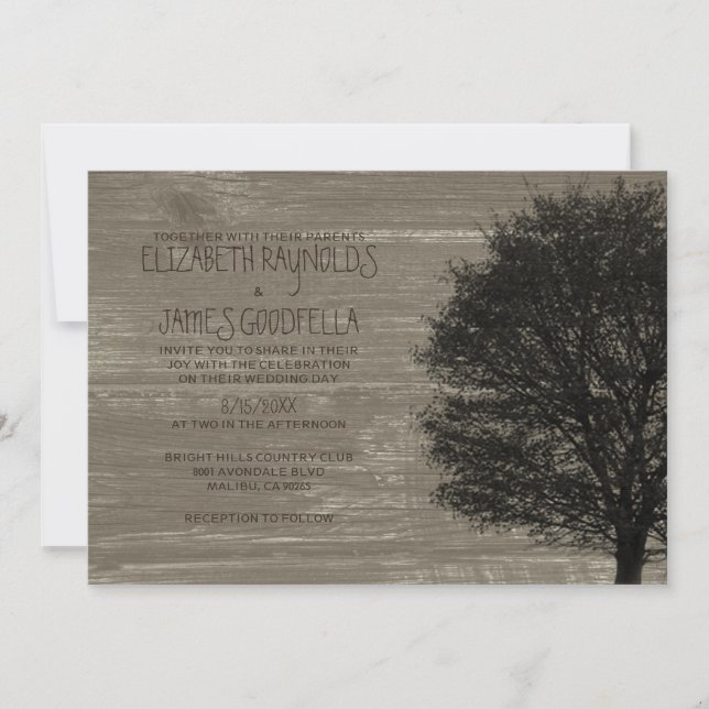 Country Tree Branches Wedding Invitations (Front)
