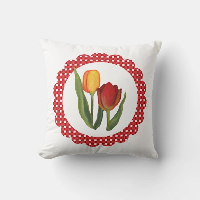 Country Tulips Pillow (Front)