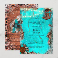 Country Turquoise Cowboy Boots Bachelorette Party