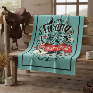 Country Twang Red/Black ID464 Fleece Blanket