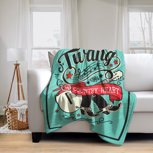 Country Twang Red/Black ID464 Fleece Blanket (Creator Uploaded)