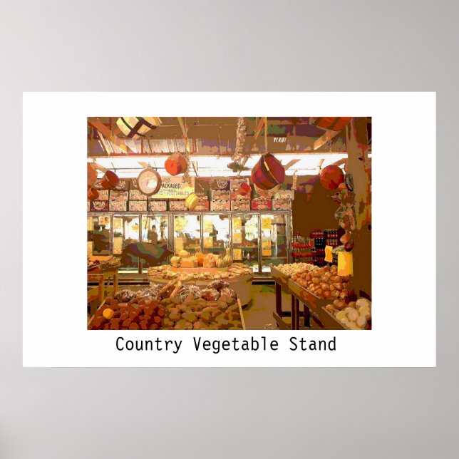 Country Vegetable Stand Poster (Front)