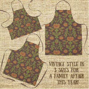 Country Vintage Style Autumn Pumpkins Apron