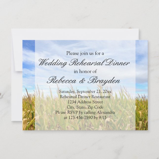 Country Wedding Farm Cornfield Invitation (Front)