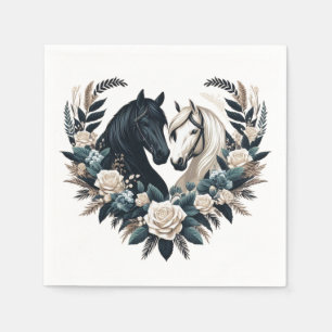 Country Wedding-Horses in Love Napkin