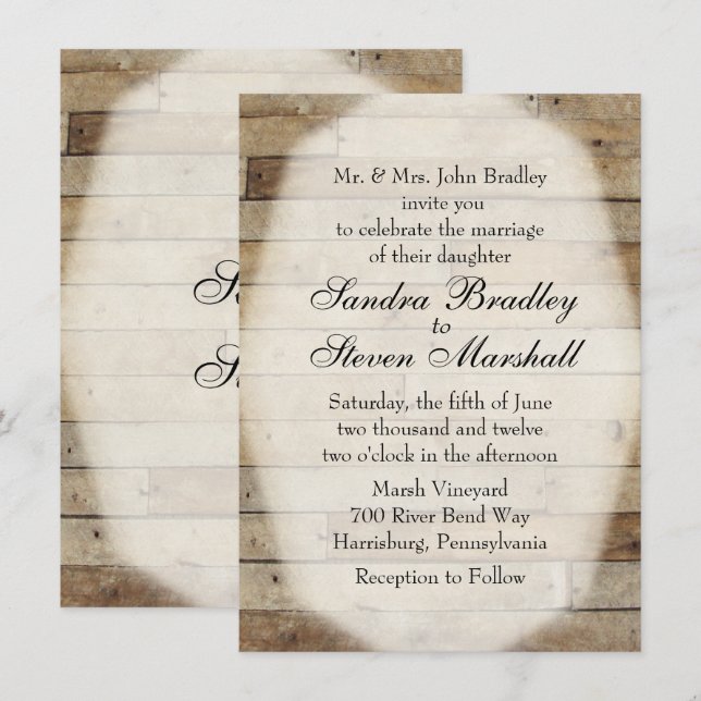 Country Wedding Invitations (Front/Back)