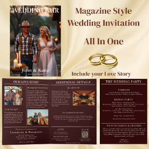 Country Wedding Magazine Cover Invitation