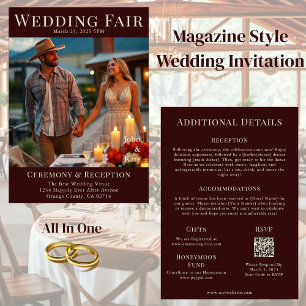 Country Wedding Magazine Cover Invitation
