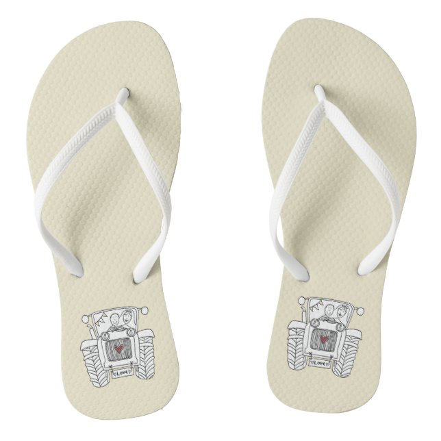 Country Wedding Tractor Flip Flop Footwear (Footbed)