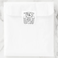 Country Wedding Tractor Sticker