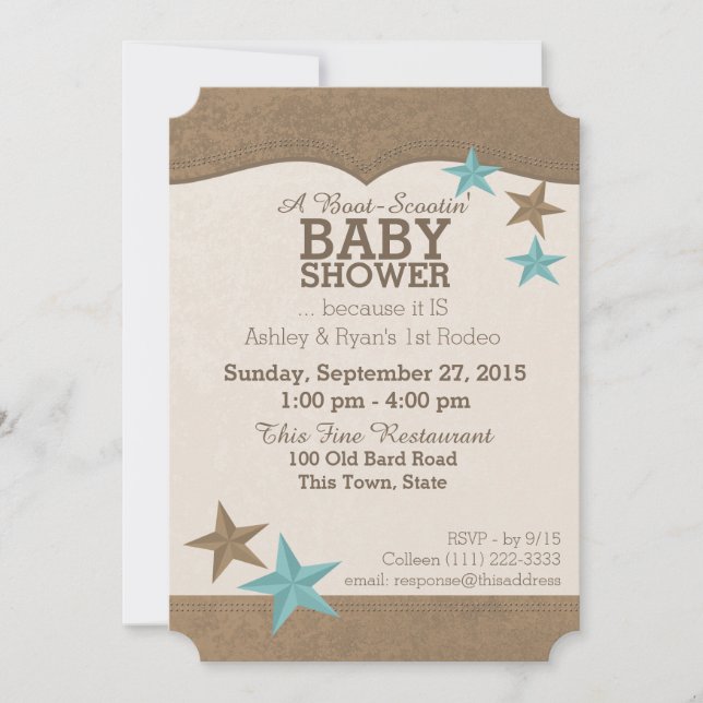 Country Western Baby Shower Invitation (Front)