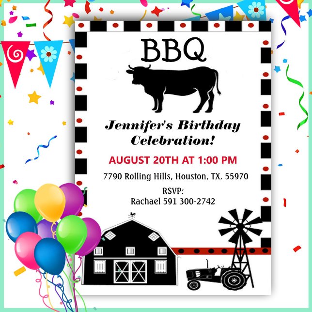 Country Western Barbecue Birthday   Invitation (Creator Uploaded)