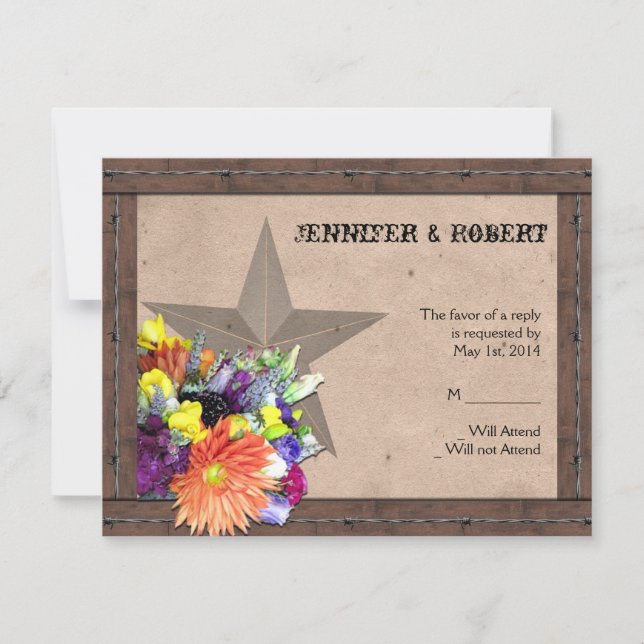 Country Western Barbed Wire Response Card (Front)