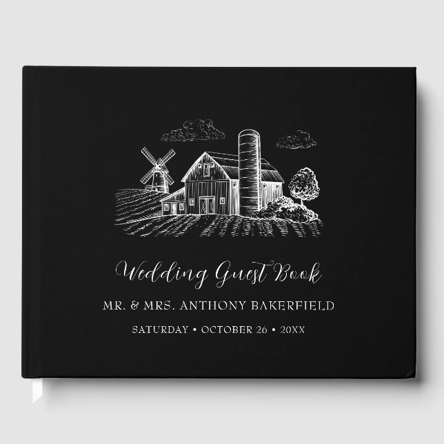 Country Western Barn Wedding  Guest Book (Front)