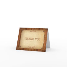 Country Western Barn Wood Thank You Cards