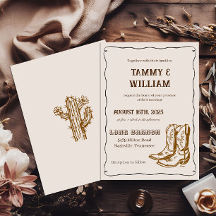 Country Western Boots Wedding Invitation