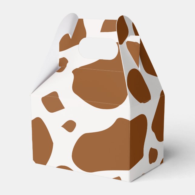 Country Western brown cow party favour box (Front Side)
