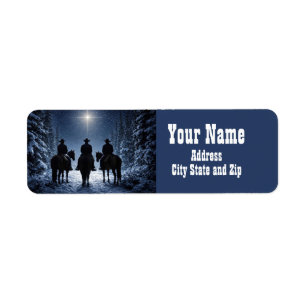 Country Western Christmas Cowboys Return Address