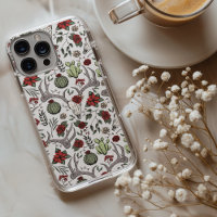 Country Western Christmas Floral Deer Head Skull