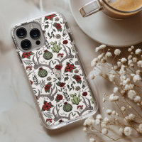 Country Western Christmas Floral Deer Head Skull