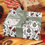 Country Western Christmas Floral Reindeer Skull Wrapping Paper<br><div class="desc">This elegant western country hand-drawn design features reindeer skulls adorned in red and cream roses with festive poinsettia flowers,  cacti,  holly and red winter berries. Ideal for the holiday season or country Christmas wedding.</div>