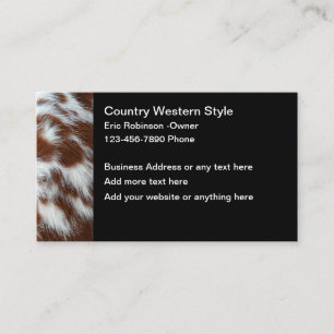 Country Western Cow Pattern Business Cards 3