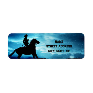 Country Western Cowboy and Horse Return Address