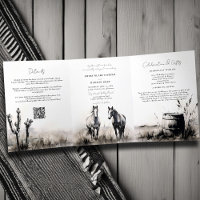 Country Western Cowboy Art Sketch All One Wedding