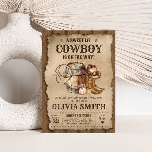 Country Western Cowboy Baby Shower Invitation