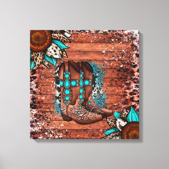 Country Western Cowboy Boots Canvas Print (Front)