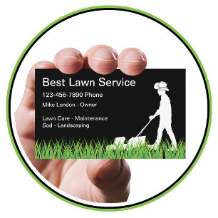 Country Western Cowboy Lawn Mowing Business Card