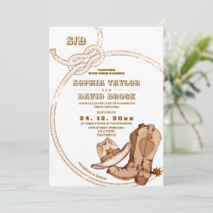 Country Western Cowboy Rustic Wedding Invitation