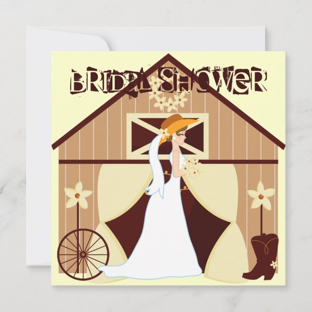 Country Western Cowgirl Bridal Shower Invitations (Front)