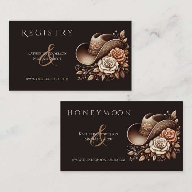 Country Western Cowgirl Hat with Flowers Business Card (Front/Back)