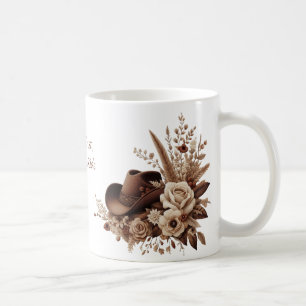 Country Western Cowgirl Hat with Flowers  Coffee Mug