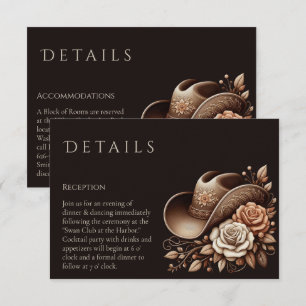 Country Western Cowgirl Hat with Flowers Enclosure Card