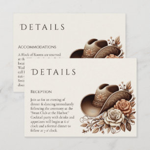 Country Western Cowgirl Hat with Flowers Enclosure Card