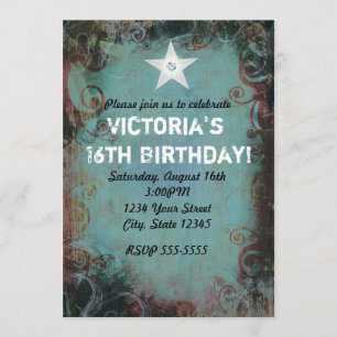 Country Western Cowgirl Sweet 16 Invitation