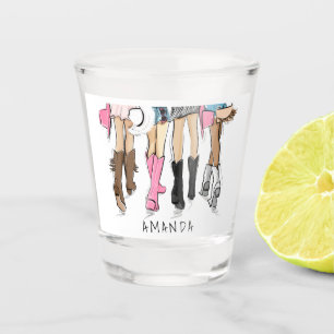 Country Western Fashion Custom Cowboy Boots Shot Glass