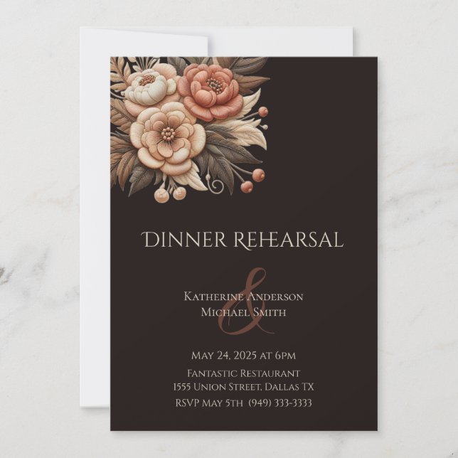 Country Western Flowers Invitation (Front)