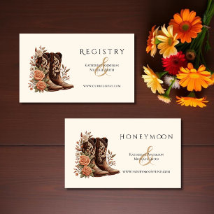 Country Western Flowers with Cowboy Boots Business Card