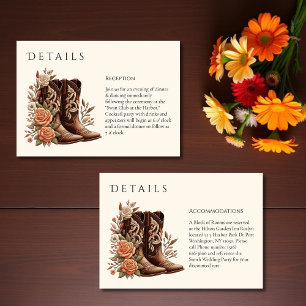 Country Western Flowers with Cowboy Boots Enclosure Card