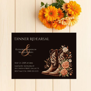 Country Western Flowers with Cowboy Boots Invitation