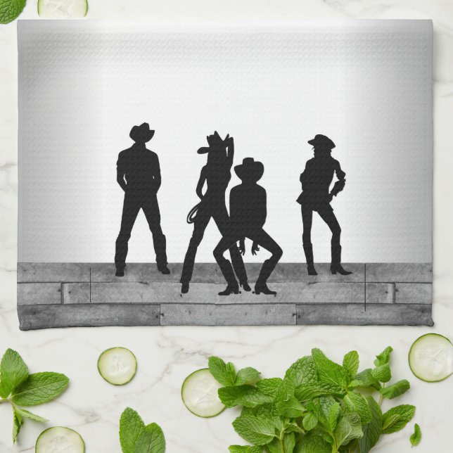 Country Western Fun Tea Towel (Folded)