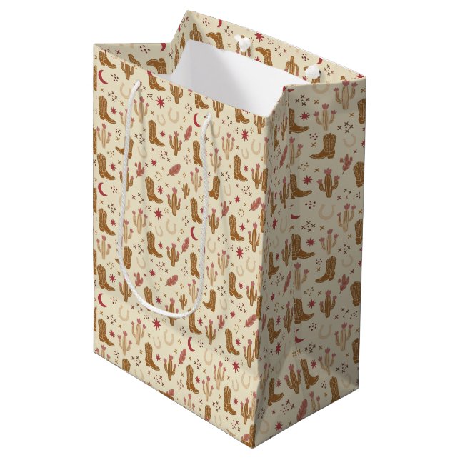 Country Western Hand-Drawn Pattern  Medium Gift Bag (Front Angled)