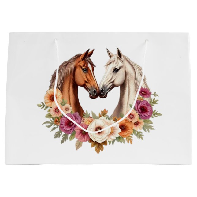 Country Western Horses Large Gift Bag (Front)