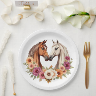 Country Western Horses  Paper Plate