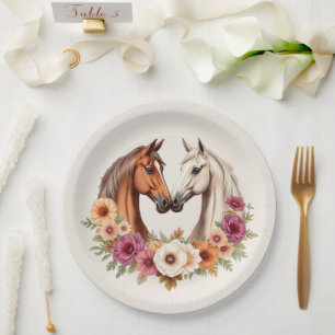 Country Western Horses  Paper Plate
