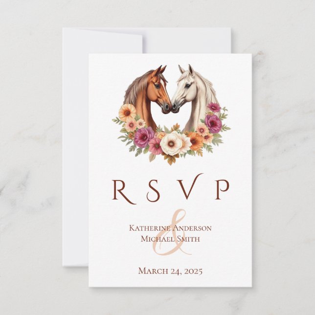 Country Western Horses RSVP Card (Front)